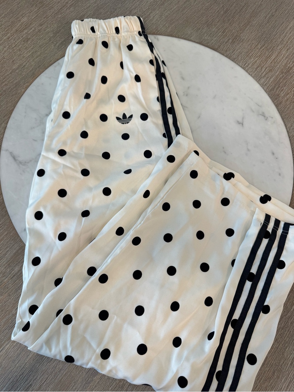 adidas White & Black Polka Dot Tracksuit Pajama Set - Picture 2 of 8